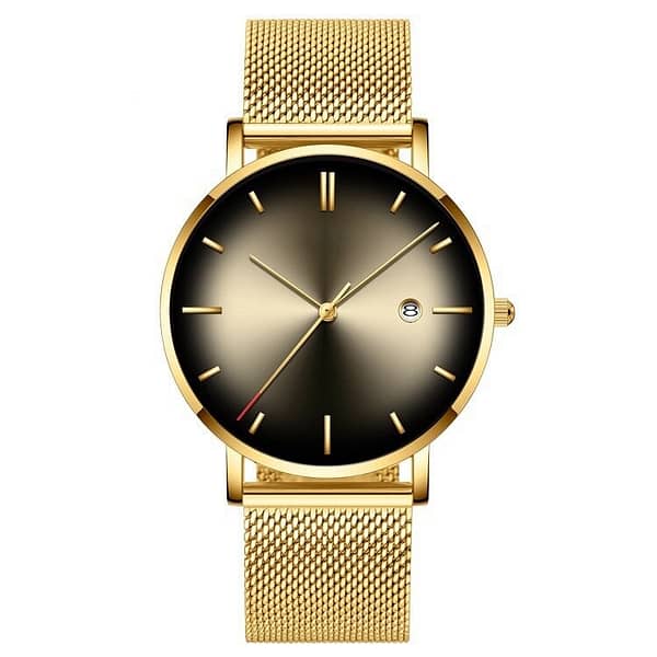 Fashion Casual Alloy Business Gradient Color Multi-function Mesh Strap Quartz Watch
