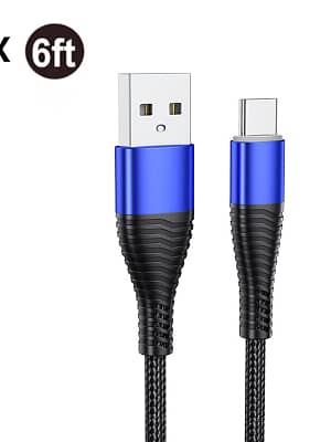 [3 Pack]YKZ 3A USB Type-C Fast Charging Nylon Braided Data Cable for Samsung Galaxy Note S20 ultra Huawei Mate40 for One