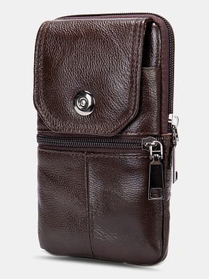 Men Genuine Leather Multifunctional Vintage 6.3 Inch Phone Bag Card Case Cowhide Waist Bag